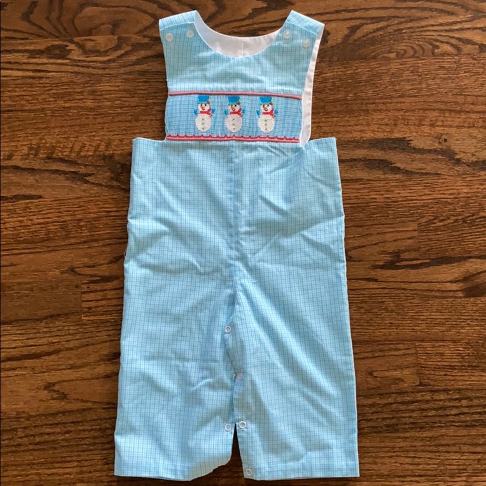 Sage and Lily Smocked Snowman Longall